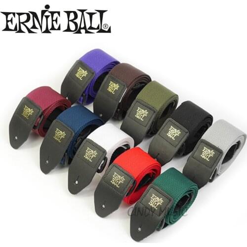 Ernie Ball Polypro Guitar Strap Leather Ends High Quality Comfortable Guitar Strap for Acoustic, Folk, Electric Guitar, Bass