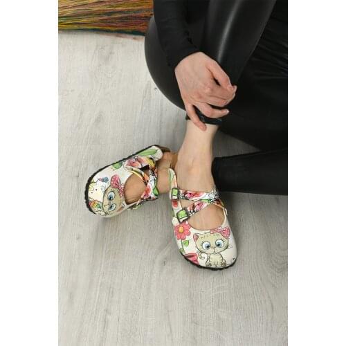 Digital Edition womens pink ribbon confused cat design cross belt sabo slippers New Season Casual Sandals Soft Soled Woman Man