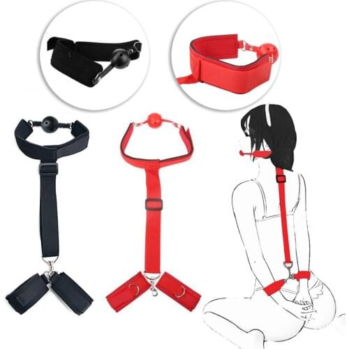 Erotic Adult Sex Toys For Woman Gay Couples Fetish Flirting Sexy Handcuff Collar Bdsm Sex Bondage Rope Slave Sex Shop Mouth Plug