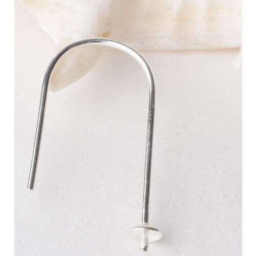 Ear hook, solid 925 sterling silver earring wire hooks with Bead Caps, Jewelry DIY sterling silver earring findings components