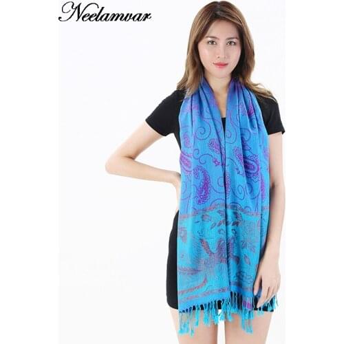 Neelamvar New High Quality Women Winter Scarf Shawl Female Jacquard cotton Warm Tassel Scarf Brand Womens Basic Scarves