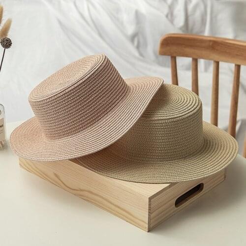 Summer Fashion Simplicity Solid Color Sun Hat For Women Wide eaves Straw Hats Girl Trip Sea Beach Hat Visor Panama Wholesale