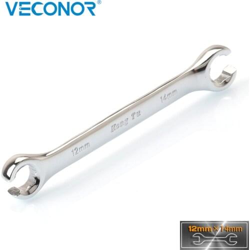12X14mm Flare Nut Wrench Spanner Oil Pipe Wrench Full Polish High Torque Multitool For Driving Oil Pipe Screws