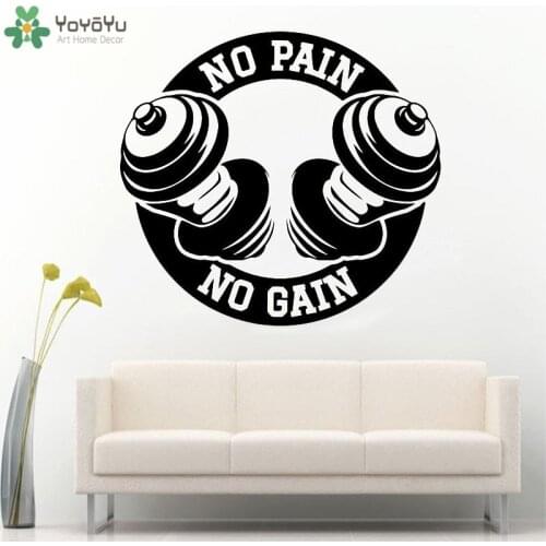 YOYOYU Wall Decal No Pain No Gain Motivational Poster Removable Vinyl Wall Stickers Decorative Wall Mural For Kid Room QQ04