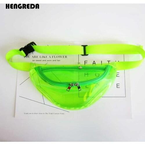2019 Holographic Fanny Pack Women Men Laser Transparent Bum Bag Clear Waist Bags Hengreda Travel Shiny Hip Bag for Beach Party