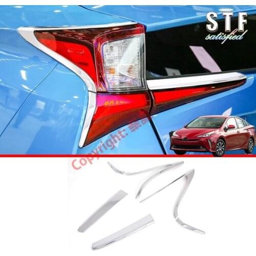 ABS Chrome Tail Light Rear Back Frame Lamp Molding For Toyota Prius 2018 2019 2020