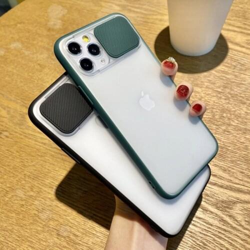 Slide Cap Lens Protector Cover Case For iPhone 11 Pro Max XR XS X 7 8 6 S 6S Plus Soft Silicone Matte PC Clear Phone Accessories