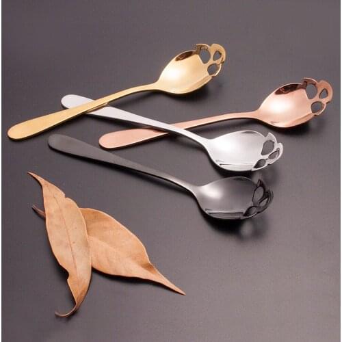 1PCS Stainless Steel Coffee Scoop Skull Shape Dessert Spoon Food Grade Ice Cream Candy Tea Spoon Tableware Drop Shipping