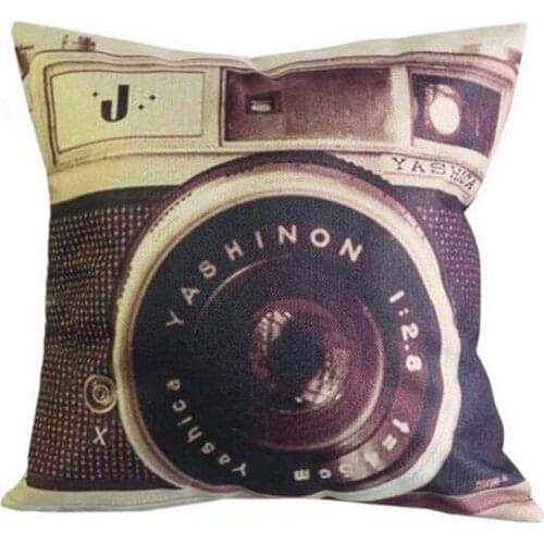 10Pcs/Set 45x45cm/17.7"x17.7" 3D Printing Vintage Camera Pillow Cover Soft Pillow Cover Bed/Seat pillow cover