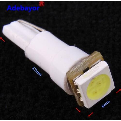 1000 X Car T5 74 5050 SMD 1 LED Instrument lamp Dashboard Reverse Light Clearance Bulb DC 12V New free shipping wholesale