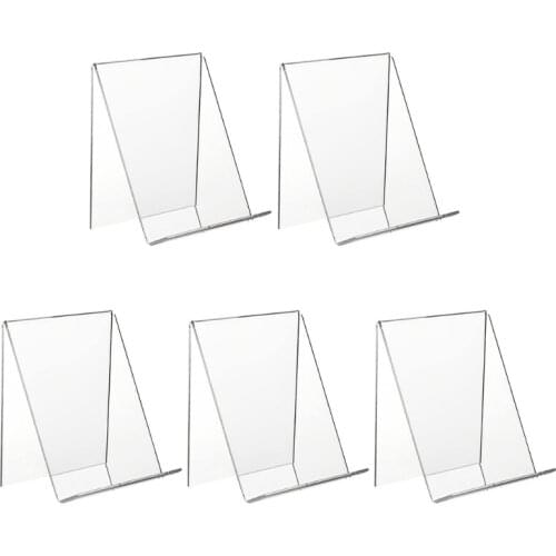 5 Pieces Clear Acrylic Holders Decorative Clear Acrylic Display Stands Clear Bookends for Shops Displaying Book Notebook