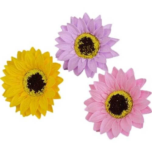 25pcs Warm Sunflower Thanksgiving Day Bouquet Decoration Handmade Art Soap Flower Head