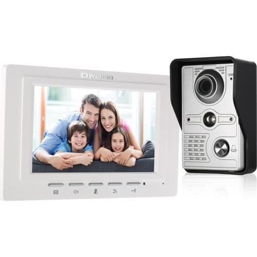 7 inch Wired Video Doorbell Indoor Monitor with IR-CUT Rainproof Camera Visual Intercom Two-way Audio Remote Unlock Door Phone