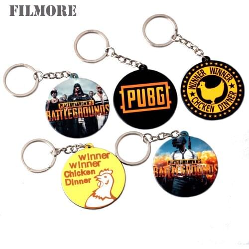 Playerunknowns Battlegrounds Acrylic Keychain Hot Game PUBG Badge Logo Keyring Winner Chicken Dinner 5cm Keyring Fans Gifts