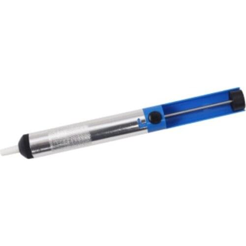 1Pcs Aluminium Solder Sucker Desoldering Pump Tool Blue Removal Device Vacuum Soldering Iron Desolder For Powerful Fuction
