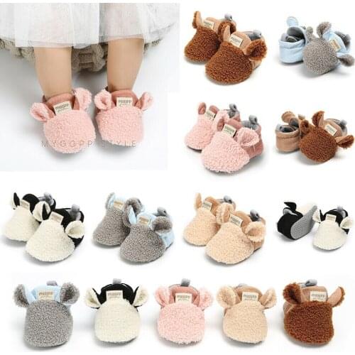 0-18M Newborn Baby Girl snow Boots Shoes Newborn Baby Autumn Winter cotton Warm Soft Sole Plush Prewalker