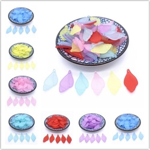 New 23x16mm 20pcs Feather Matte Acrylic Beads Beads Style for DIY Handmade Bracelet Jewelry Making Accessorie