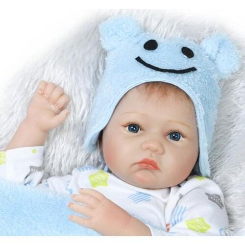 22inch Blue Eyes Lifelike Kids Children Gifts Sleep Toys Cartoon Floral Clothes Nipple Bottle With Blanket Soft Real