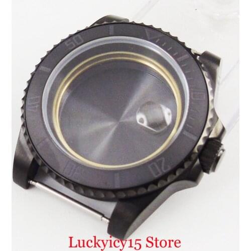 BLIGER 40mm PVD Plated Watch Case with Sapphire Glass Fit ETA 2836 MIYOTA Auto Movement