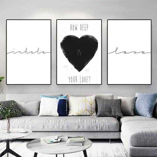 Black White Line Art Canvas Painting Modern Romantic Love Posters and Prints Wall Pictures Nordic Living Room Home Decoration