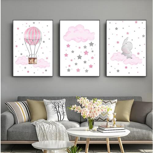 Hd Children poster cloud balloon baby nursery art wall printing canvas painting decoration picture boy bedroom Home Decor