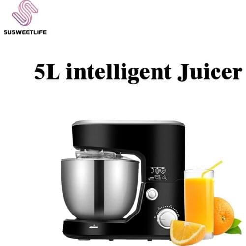 Food Processor 5l 1000w 6-Speed Kitchen Stand Mixer Commercial Spiral Dough Mixer Flour Bread Maker Machine