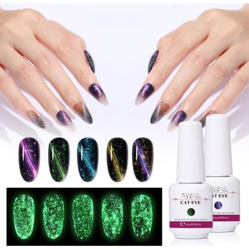 Cat Eye Gel Nail Polish Glow in the Dark Starry Sky Effect 3D Gel Polish Nail Art Set Gift for Friends Nail DIY Polish