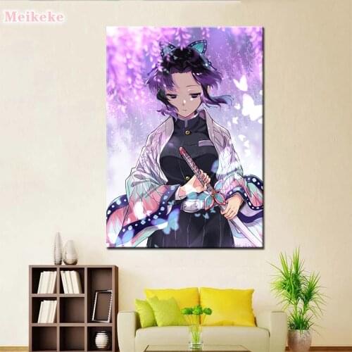 Full Square Drill Demon Slayer Kimetsu No Yaiba Diamond 5D Embroidery Painting Japanese Anime Cross Stitch Picture Wall Art Deco