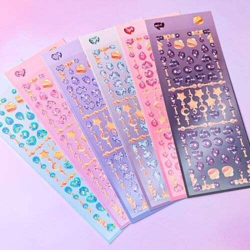 Kawaii Crystal Pendant Stickers Scrapbooking Idol Card Album Decorative Sticker Korean Stationery School Supplies Personalized