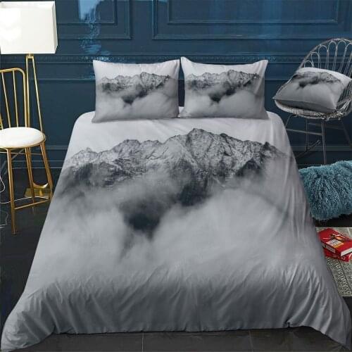 Beautiful mountains Quilt Cover Pillowcase 3Piece Comforter Bedding Set With Pillow Case Single Double Duvet Cover Home Decora
