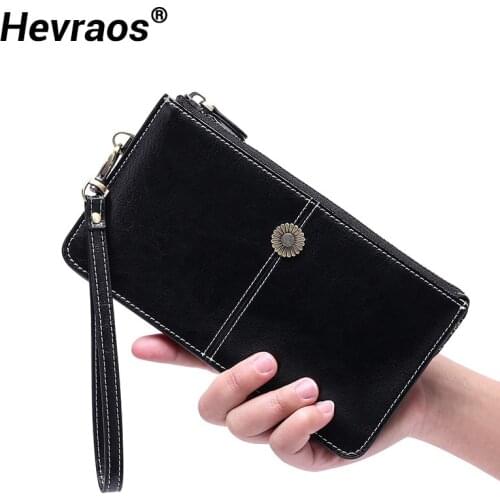 Women Wallet Genuine Leather Ladies Long Purses Coin Purse Card Holder Wallets Female Luxury Brand Cow Leather Clutch Money Bag