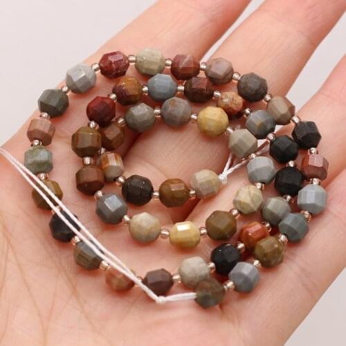 Natural Semi-precious Stone Agates American Picture StoneCrystal Scattered Beads for DIY Necklace Bracelet Making Jewelry6mm