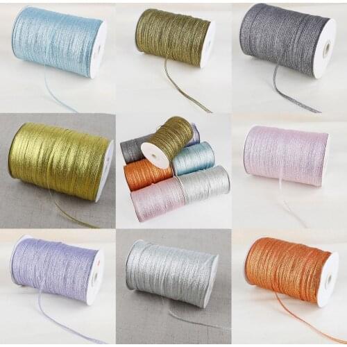 New 20 Yards/bag 3mm width glitter ribbon gift packing belt wedding party Christmas embellishment ribbon sewing Supplies