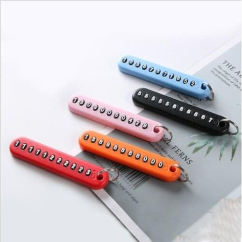 2PCS New Anti-lost Phone Number Plate Key Chain Mobile Phone Number Listing Keychain Car Key Rings Pendant Jewelry Gift K4208