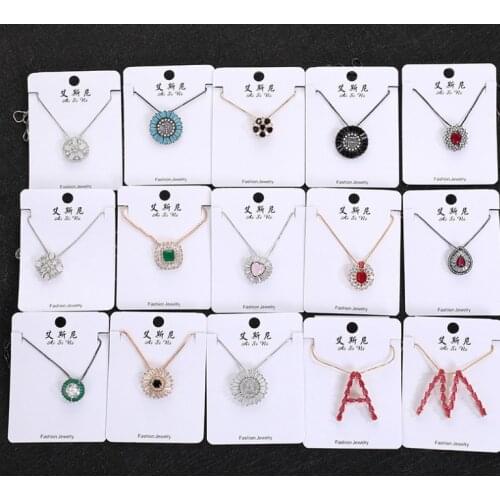 New jewelry acrylic fashion letters inlaid zircon ladies fresh simple necklace mixed wholesale