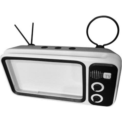 New Retro TV Mobile Phone Holder Stand For Smartphone Bracket With Wireless Bluetooth Speaker