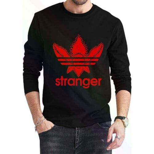 Stranger things hip hop Logo Classic Black T-Shirt 2021 Newest Summer Mens Long Sleeve Popular Tees Shirt Tops Novel Unisex