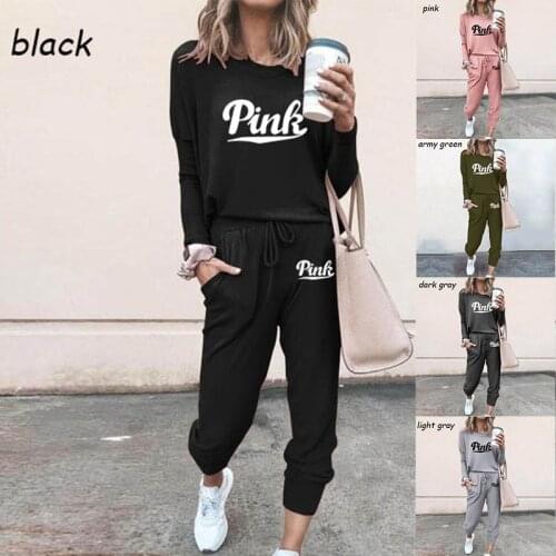 Spring 2-Piece Casual Womens Sportswear Long-Sleeve Autumn Pullover Hoodie Sweatshirt Sports Pants Sets Leisure Fitness Jogging