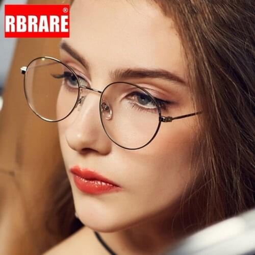 RBRARE Round Glasses Frame Women Anti Blue Light Glasses Frame Retro Mirror Clear Eyeglasses Frames Monturas De Lentes Mujer