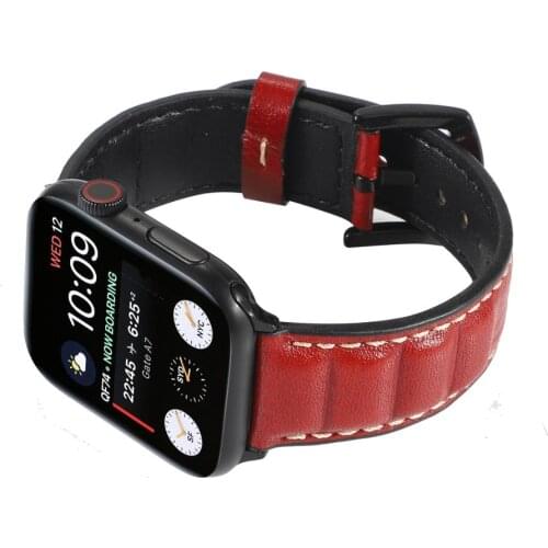 Leather Band For Apple Watch 6 SE Band 38mm 42mm Real Leather Bracelet Apple iWatch Strap 40mm 44mm Series 2 3 4 5 Watchband