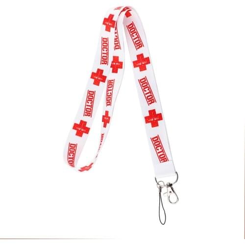10pcs Doctor Bacteria Lanyard for Keys Phone Cool Neck Strap Lanyard for Camera Whistle ID Badge Cute webbings ribbons Gifts