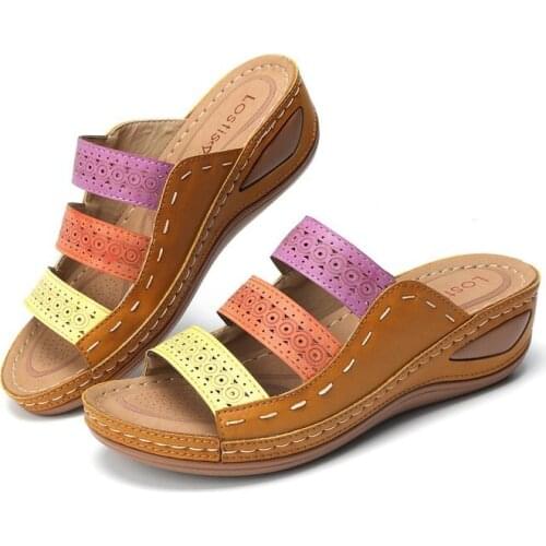 Women Sandals 2021 Fashion Wedges Shoes For Women Slippers Summer Shoes With Heels Sandals Flip Flops Women Beach Casual Shoes