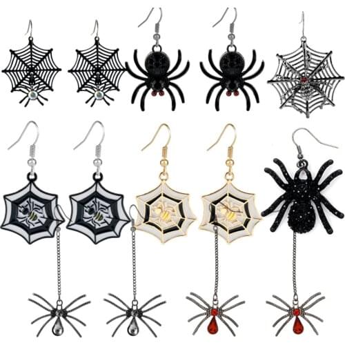 Gothic Earrings For Women Punk Spider Drop Earring Horror Halloween Jewelry Girl Party Cosplay Accessories Gift