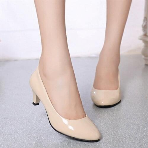 2020 New Female Pumps Nude Shallow Mouth Women Shoes Fashion Office Work Wedding Party Shoes Ladies Low Heel Shoes Woman Autumn