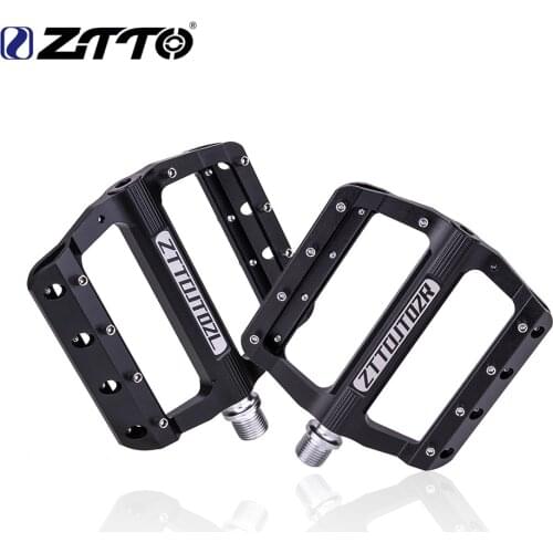 ZTTO ultralight MTB bike Flat Pedal Aluminum Alloy DU Bearings Anti-slip Pedal Road Gravel bike bicycle CNC pedal for XC AM BIKE