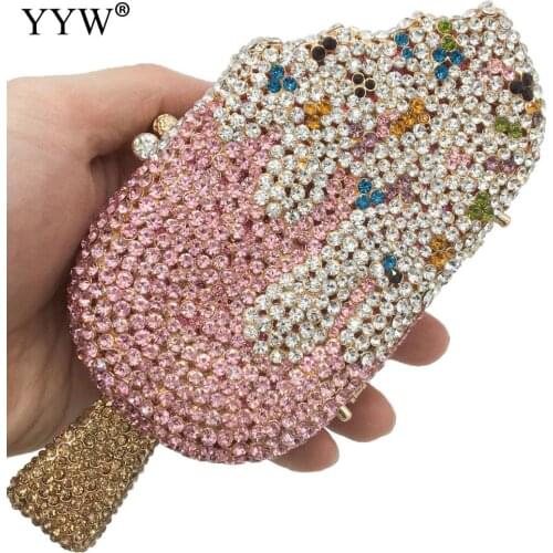 Rhinestone Clutch Bag Ice-Cream Handbags Women Mini Luxury Evening Bags Designer Clutches Pouch Wedding Party Purses sac a main