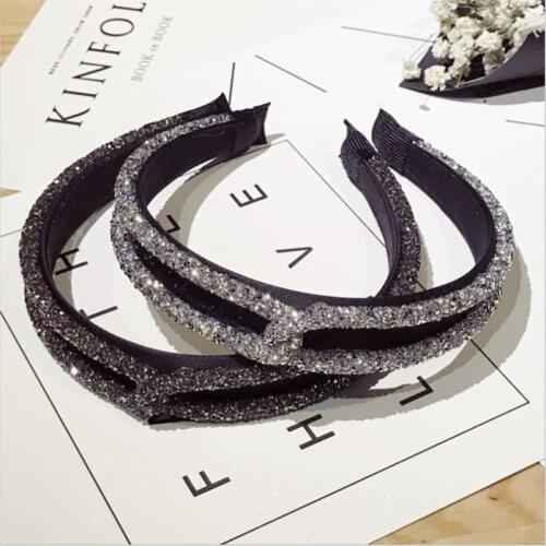 Fashion boutique hairband rhinestone crystal cross wide headband hair band hair Korean version of shiny hair accessories women