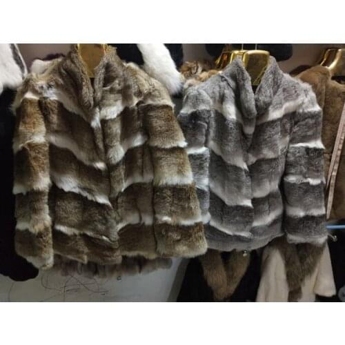 The new collar real Rex Rabbit Fur coat grass rabbit nature short coat female