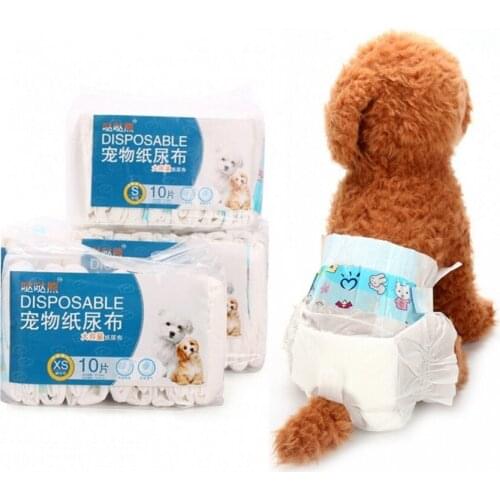 10PCS/Bag Dog Diapers Diaper For Dogs Pet Female Dog Disposable Leakproof Nappies Puppy Super Absorption Pet Physiological Pants