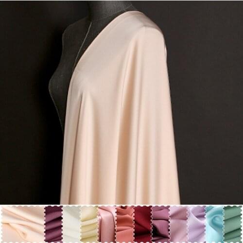 135CM Wide 19MM Solid Color Stretch Silk Fabric for Summer Dress Shirt Scarf E1419